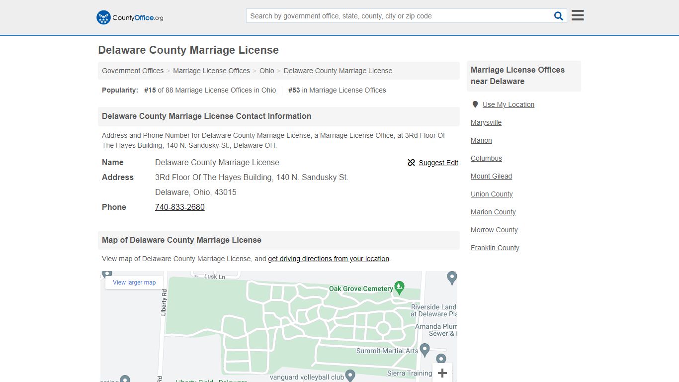 Delaware County Marriage License